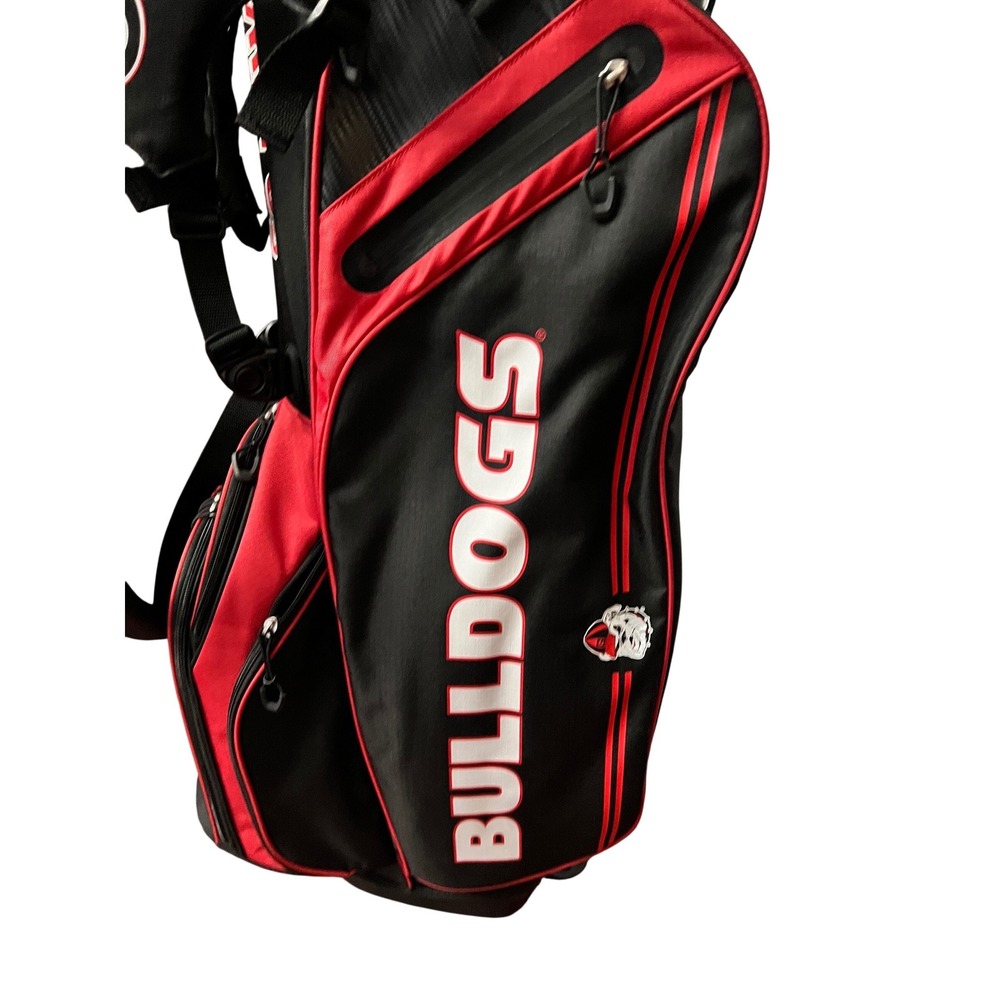 Team Effort Georgia Bulldogs Caddie Carry Hybrid Golf Bag 14-Way Black Red NEW - Picture 4 of 10